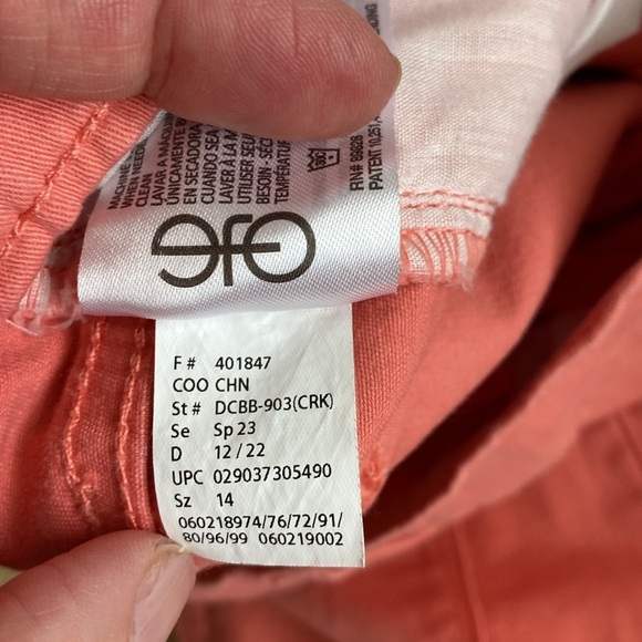 Code Bleu Chelsea High Rise‎ 5 Pocket Stretch Denim Shorts - Size 14 - Orange - Picture 7 of 7